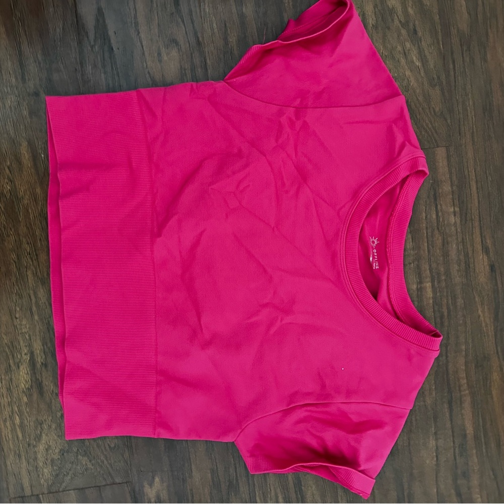 Aerie Pink Fitted Short Sleeve T-Shirt